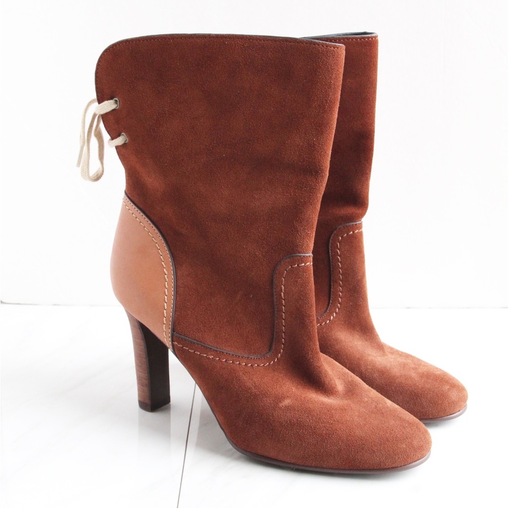 See By Chloe Brown Leather Ankle Boot Heels